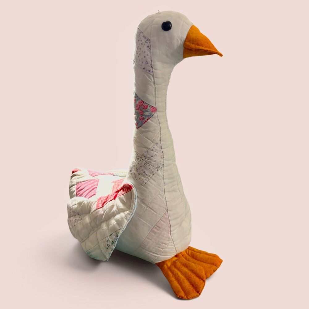 Couch Goose 16" Porch Goose for Indoors Vintage Quilt Goose Handmade Home Decor